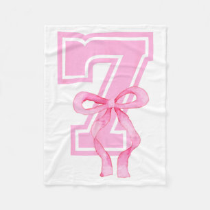 7th Birthday Girl Coquette Nk Bows Seven Years Old Fleece Blanket