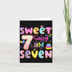 7th Birthday Girl Donut Sweet Sy And Seven Birthda Card