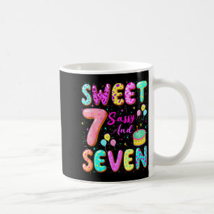 7th Birthday Girl Donut Sweet Sy And Seven Birthda Coffee Mug