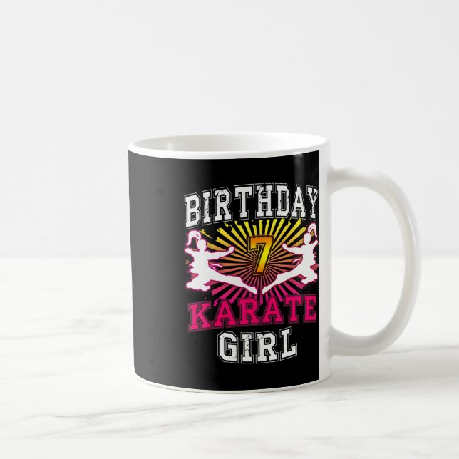 7th Birthday Girl Shirt - Karate 7 Years Old Kid  Coffee Mug (Right)