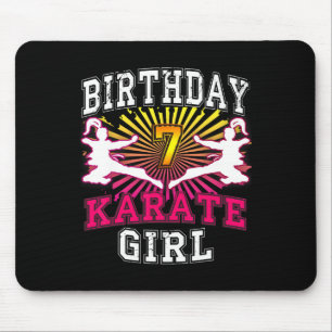 7th Birthday Girl Shirt - Karate 7 Years Old Kid Mouse Pad