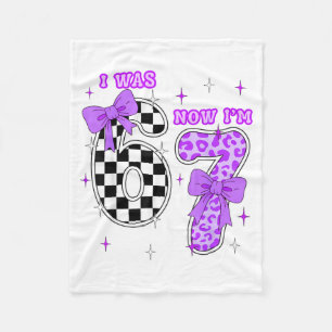 7th Birthday Girl Shirt was 6 7 Shirt 7 Years Old Fleece Blanket