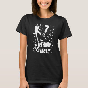 7th Birthday Girl Soccer Party  7 Year Old Player T-Shirt