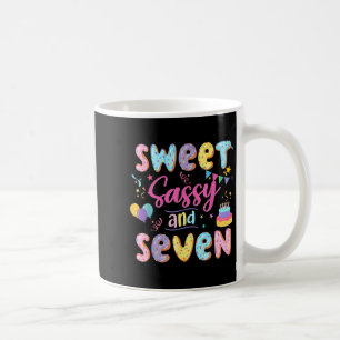 7th Birthday Girl Sweet Sassy And Seven Doughnut 7 Coffee Mug