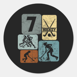 7th Birthday Girls Field Hockey 7 Years Of Hockey Classic Round Sticker
