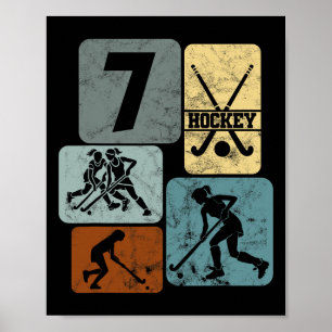 7th Birthday Girls Field Hockey 7 Years Of Hockey  Poster