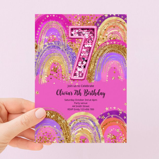 7th Birthday Girls Invitation (Creator Uploaded)