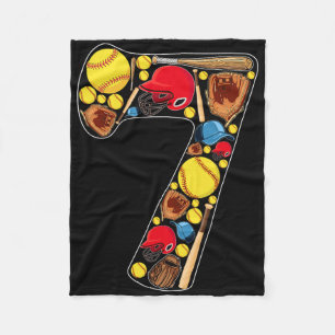 7th Birthday Girls Softll Theme 7 Year Old Birthda Fleece Blanket