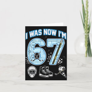 7th Birthday I Was 6 Im 7 Six Seven 67 Ice Hockey Card