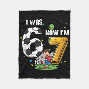 7th Birthday I Was 6 Now Im 7 Soccer 67 Meme Boys Fleece Blanket