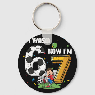 7th Birthday I Was 6 Now Im 7 Soccer 67 Meme Boys  Key Ring