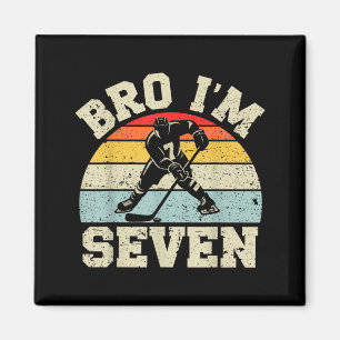 7th Birthday Ice Hockey Boy 7 Year Old Hockey Magnet