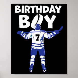 7th Birthday Ice Hockey Boy 7 Year Old Hockey Play Poster