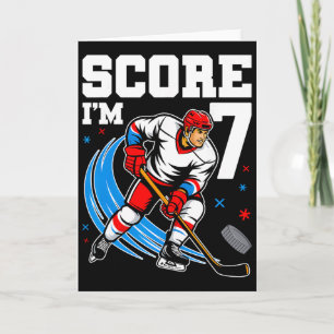 7th Birthday Ice Hockey Boy Seven Year Old Ice Hoc Card