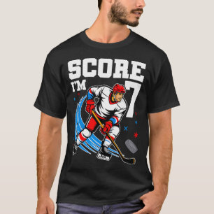7th Birthday Ice Hockey Boy Seven Year Old Ice Hoc T-Shirt