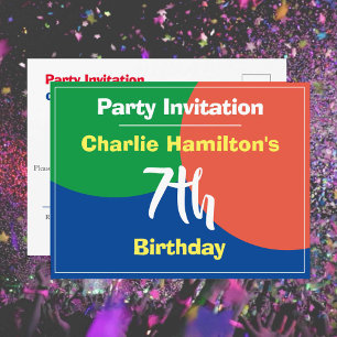 7th Birthday Invitation Postcard