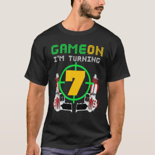 7th Birthday Laser Tag Birthday Game On I'm Turnin T-Shirt