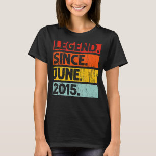7th Birthday Legend Since June 2015 7 Years Old T-Shirt