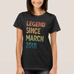 7th Birthday Legend Since March 2018 Boys Girls T-Shirt