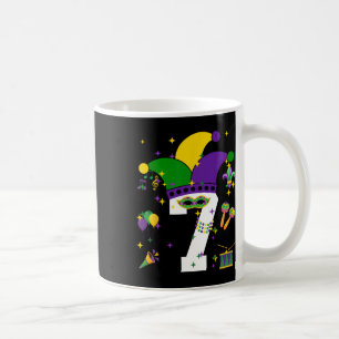 7th Birthday Mardi Gras Themed 7 Years Old Boys Ki Coffee Mug