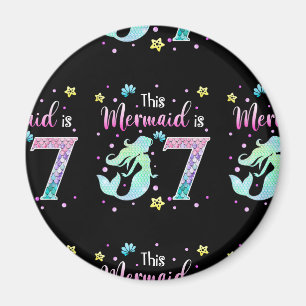 7th Birthday Mermaid Gift for girl Mermaid Girl Magnet