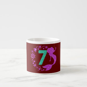 7th Birthday Mermaid Girl Seven Years Old 7 Espresso Cup