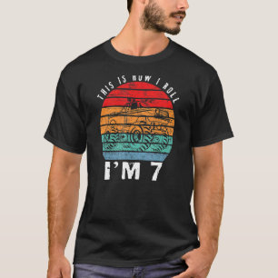 7th Birthday Monster Truck 7 Years Old Vintage Re T-Shirt