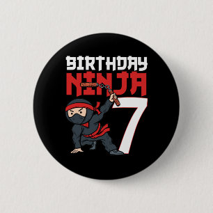7th Birthday Ninja 7 Years Old Bday Party Boy 6 Cm Round Badge