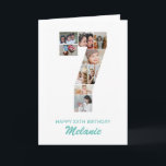 7th Birthday Number 7 Photo Collage Personalised Card<br><div class="desc">Celebrate your child's momentous 7th Birthday with this cute card. It's a personalised photo collage birthday card that allows you to create a truly unique and memorable design. This customisable template lets you insert your own cherished photos, capturing the precious moments of your children's year. This custom card is perfect...</div>