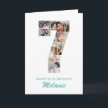 7th Birthday Number 7 Photo Collage Personalised Card<br><div class="desc">Celebrate your child's momentous 7th Birthday with this cute card. It's a personalised photo collage birthday card that allows you to create a truly unique and memorable design. This customisable template lets you insert your own cherished photos, capturing the precious moments of your children's year. This custom card is perfect...</div>