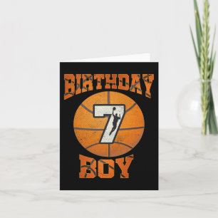 7th Birthday Outfit Boy Basketball Seven 7 Year Ol Card