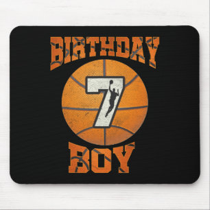 7th Birthday Outfit Boy Basketball Seven 7 Year Ol Mouse Pad