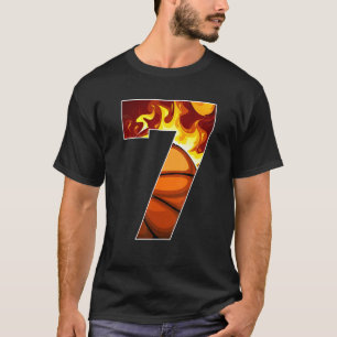 7th Birthday Outfit Boy Basketball Seven 7 Year Ol T-Shirt