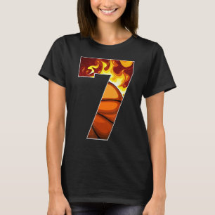 7th Birthday Outfit Boy Basketball Seven 7 Year Ol T-Shirt