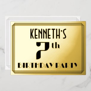7th Birthday Party: Art Deco Look “7” and Name