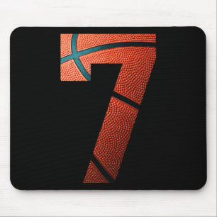 7th Birthday Party Basketball Print Number 7 Tee Mouse Pad