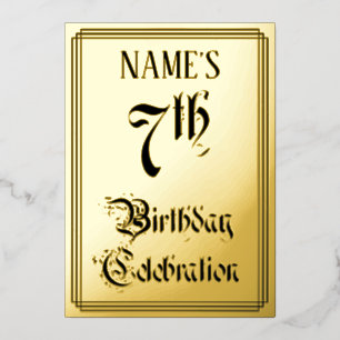 7th Birthday Party — Elegant Script + Custom Name