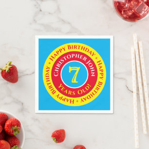 7th Birthday Party Paper Napkins