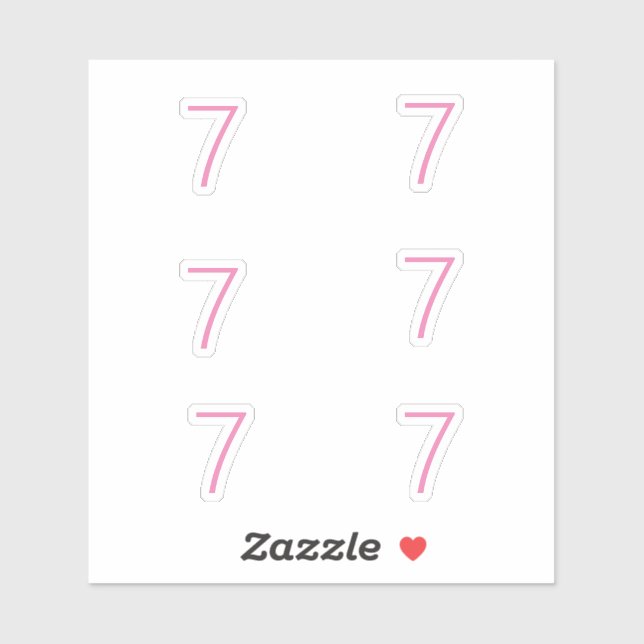 7th Birthday Pink Number Seven Pattern Custom Age (Sheet)