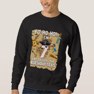 7th Birthday Pirate Boys Birthday Party 7 Year Old Sweatshirt
