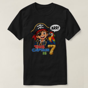 7th Birthday Pirate Captain Boy Party Treasure T-Shirt