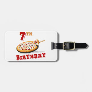 7th Birthday Pizza Party Luggage Tag