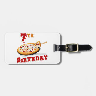 7th Birthday Pizza Party Luggage Tag