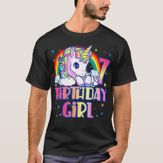 7th Birthday Rainbow Unicorn Birthday  Birthday Gi T-Shirt