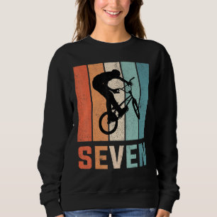 7th Birthday Retro Bmx Biker Boys Kids 7 Years Old Sweatshirt