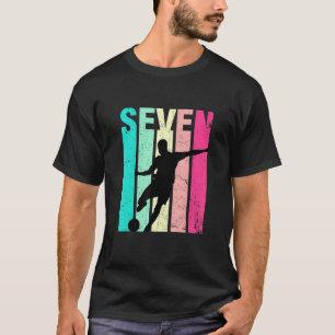 7th Birthday Retro Soccer 7 Years Old Birthday T-Shirt