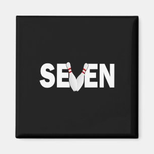 7th Birthday Seven 7 Years Old Bowling Party Birth Magnet