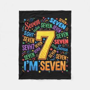 7th Birthday Shirt Boy 7yr Seven 7 Year Old Girls Fleece Blanket