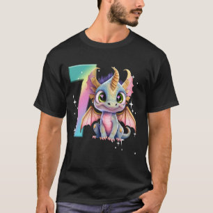 7th Birthday Shirt Girl Dragon Birthday Outfit Rai