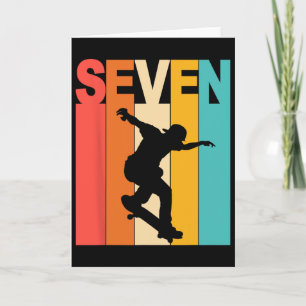 7th Birthday Skateboarding 7 Year Old Skater Party Card